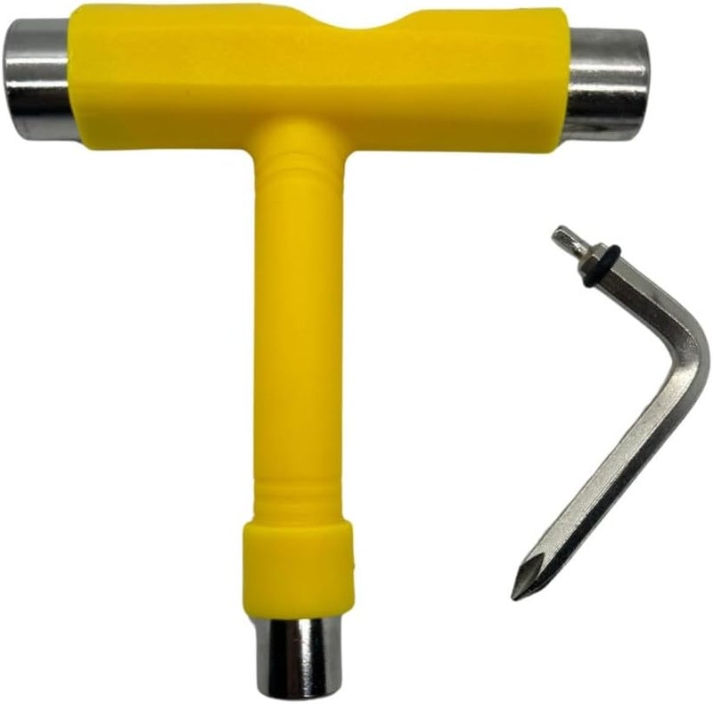 GHOST BOARDS Skate Tool All-In-One - Multi-Function Roller Skate Tool With T-Handle, Allen Key & Screwdriver for Easy Adjustments - Skate Key Fits Any Pocket- Skates Tools You’ll Always Carry - Yellow - Image 4